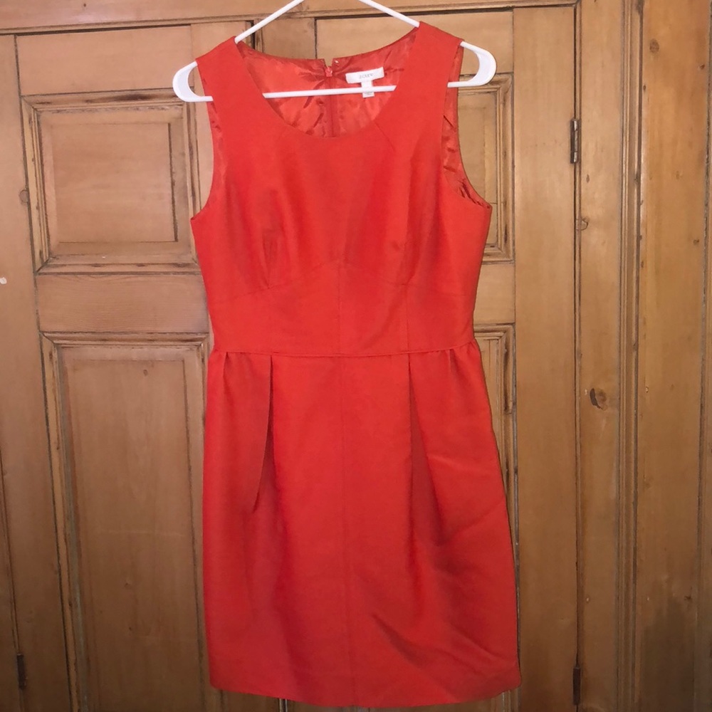 J Crew Red Allie Dress Sz 8